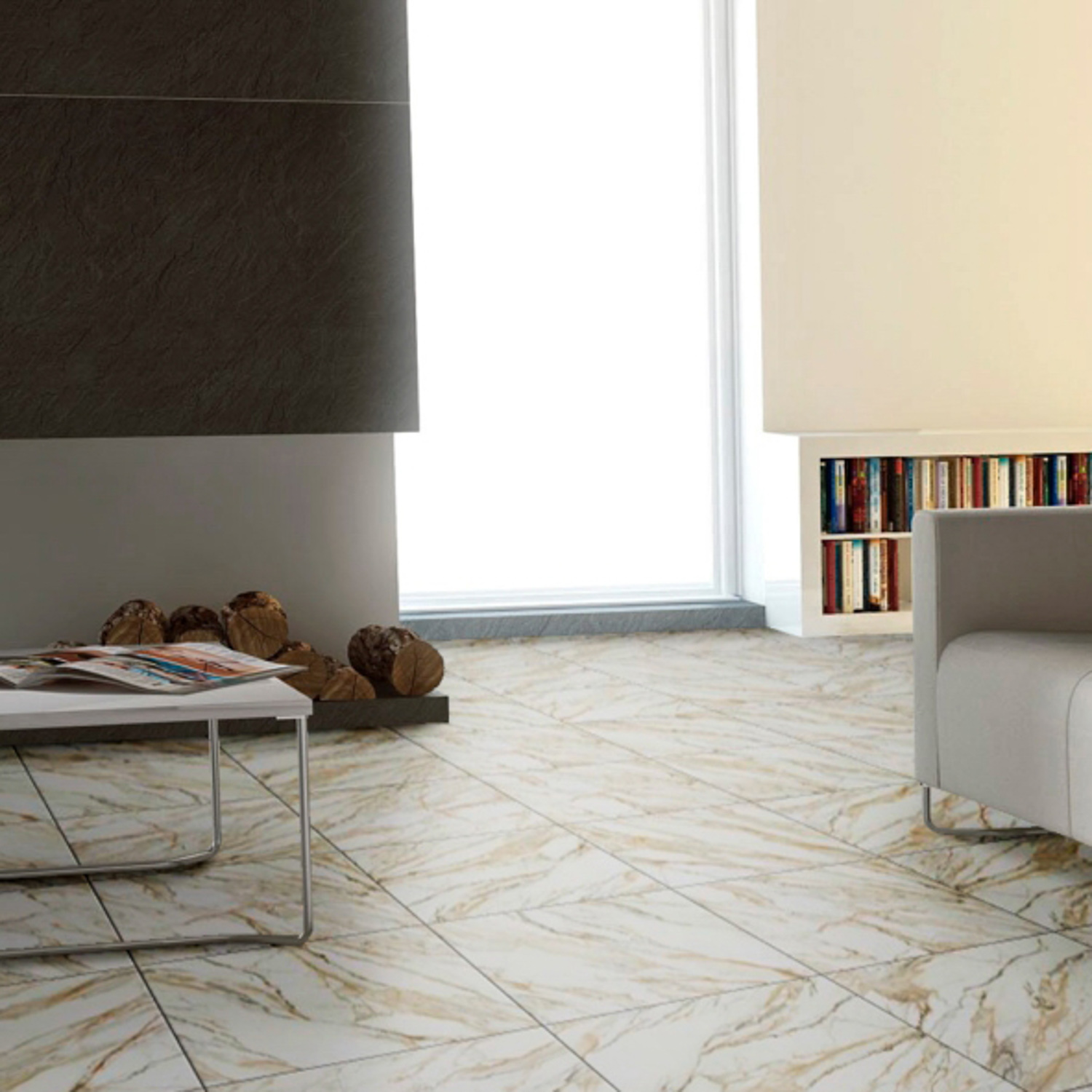 Плитка 41.8х41.8 см напольная 1.4 м² Beryoza Ceramica Glamour, белый