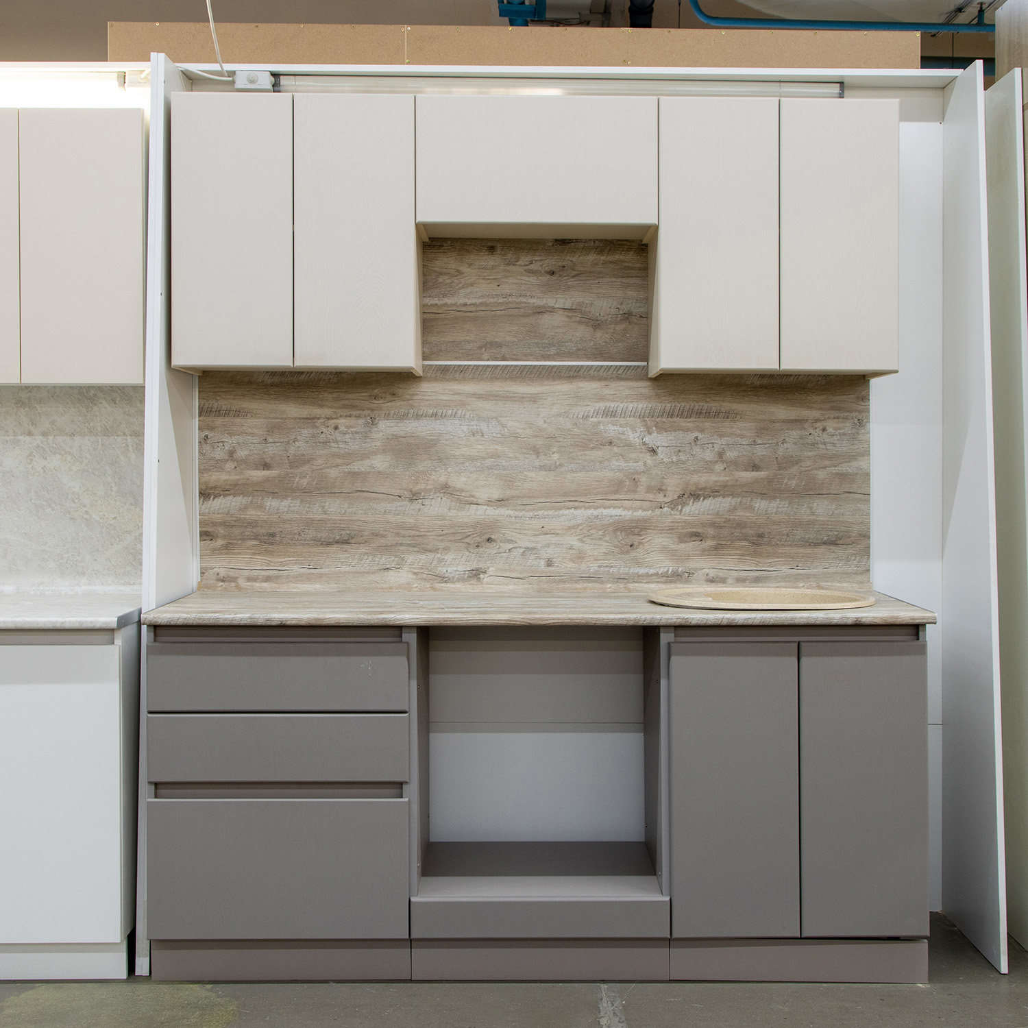 Шкаф напольный 600х850х600 мм BROZEX-WOOD Эрика, для духового шкафа, грейдж / ясень грей софт