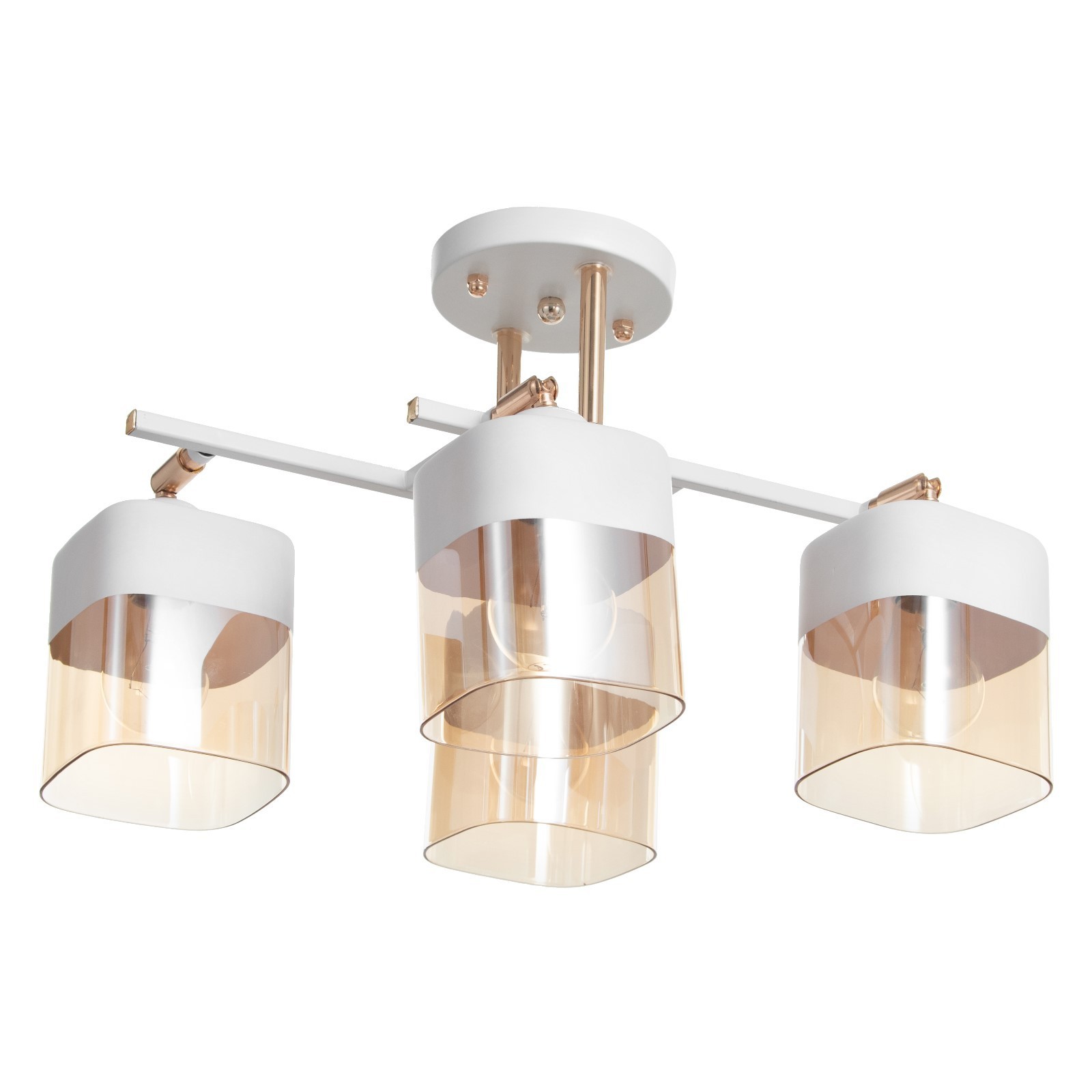 Люстра "Камелия" 4хЕ27 40Вт бело-золотой 56х56х27см 9408299 S=12м2