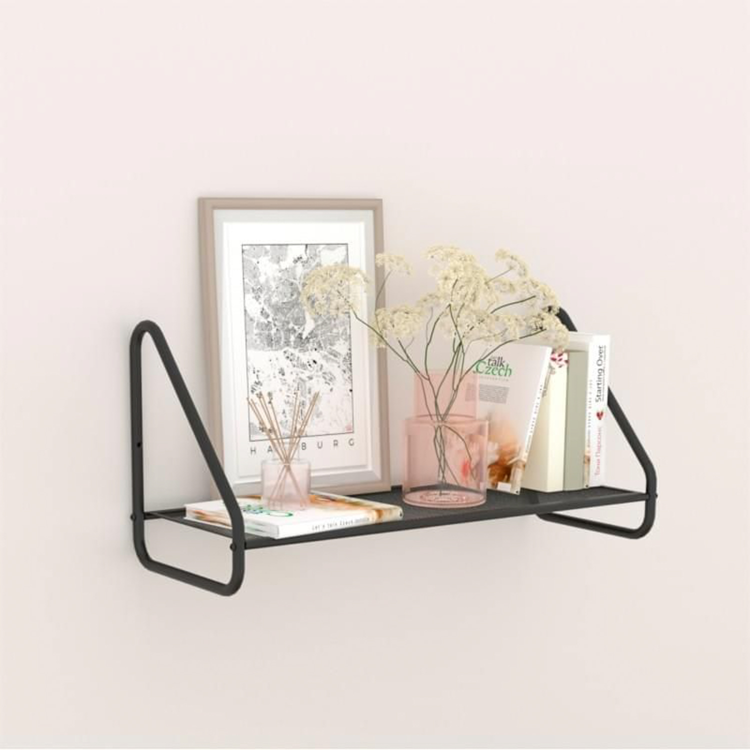 Полка настенная металл. "Барселона 21" 650х245х300мм Черный арт.ПНБ21 Ч ("ЗМИ") *1