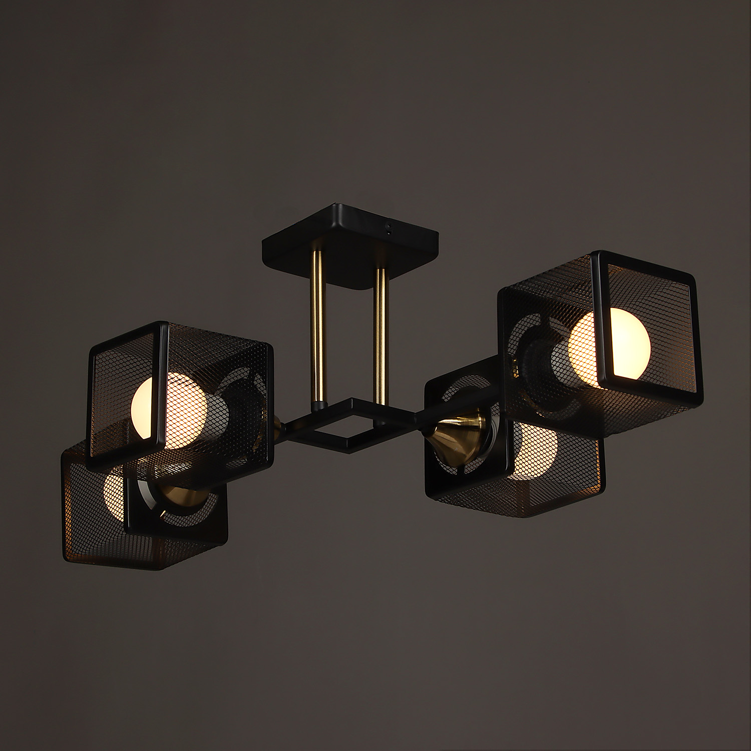 Люстра N6400/4 BK+COP 4*40W E27 220V (l-555; w-345; h-195)  VERNER LIGHTING *1