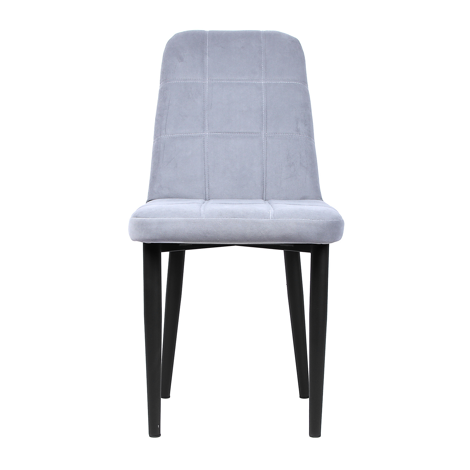 яяяСтул АВИНЬОН КАТАНИЯ Велюр Сильвер+металл.каркас Черный матовый аналог КТ527*4