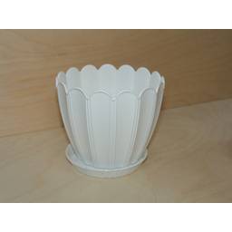 Кашпо пластм. "Хризантема" 2,1л d верха 165мм h148м с поддоном Белое КХ 2,1 Б (Екатеринбург) *1/50