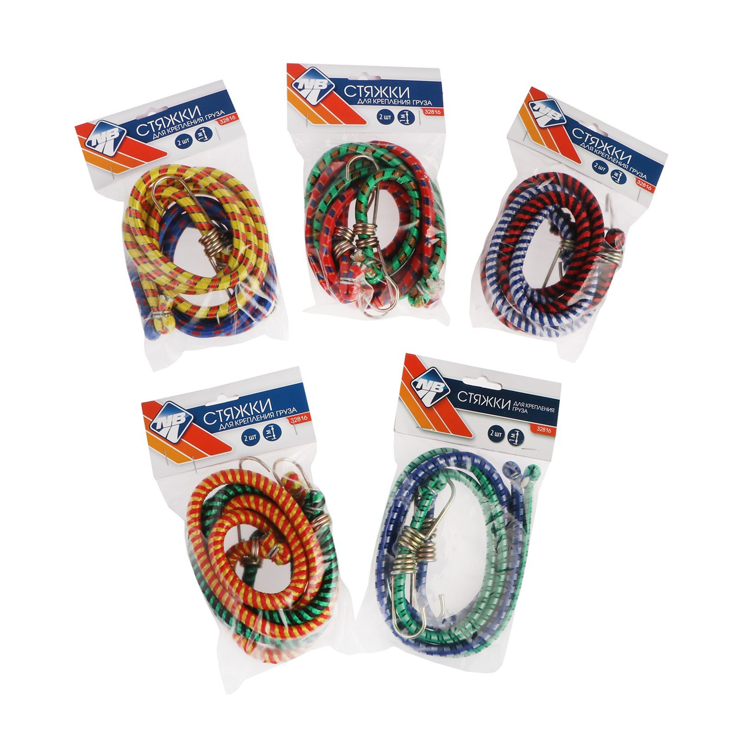 Резинка на багажник Nova Bright, с крюками, 1 м, набор 2 шт. 1320881