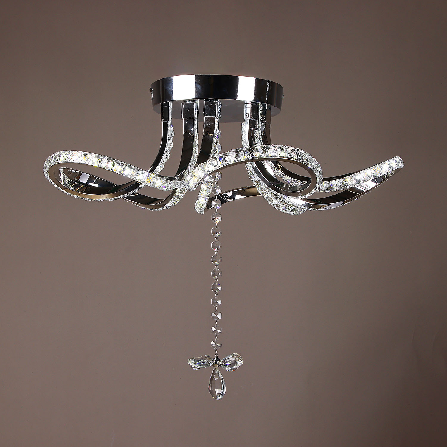 Светильник подвесной светодиодный 8897/130W Chrome 500 мм 3 реж., пульт S=16м2 VERNER LIGHTING *1