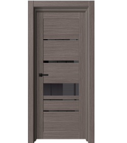 Дверное полотно остекленное 2000х600х38 мм Двери Гуд Х4 Неаполь, коричневый/черный