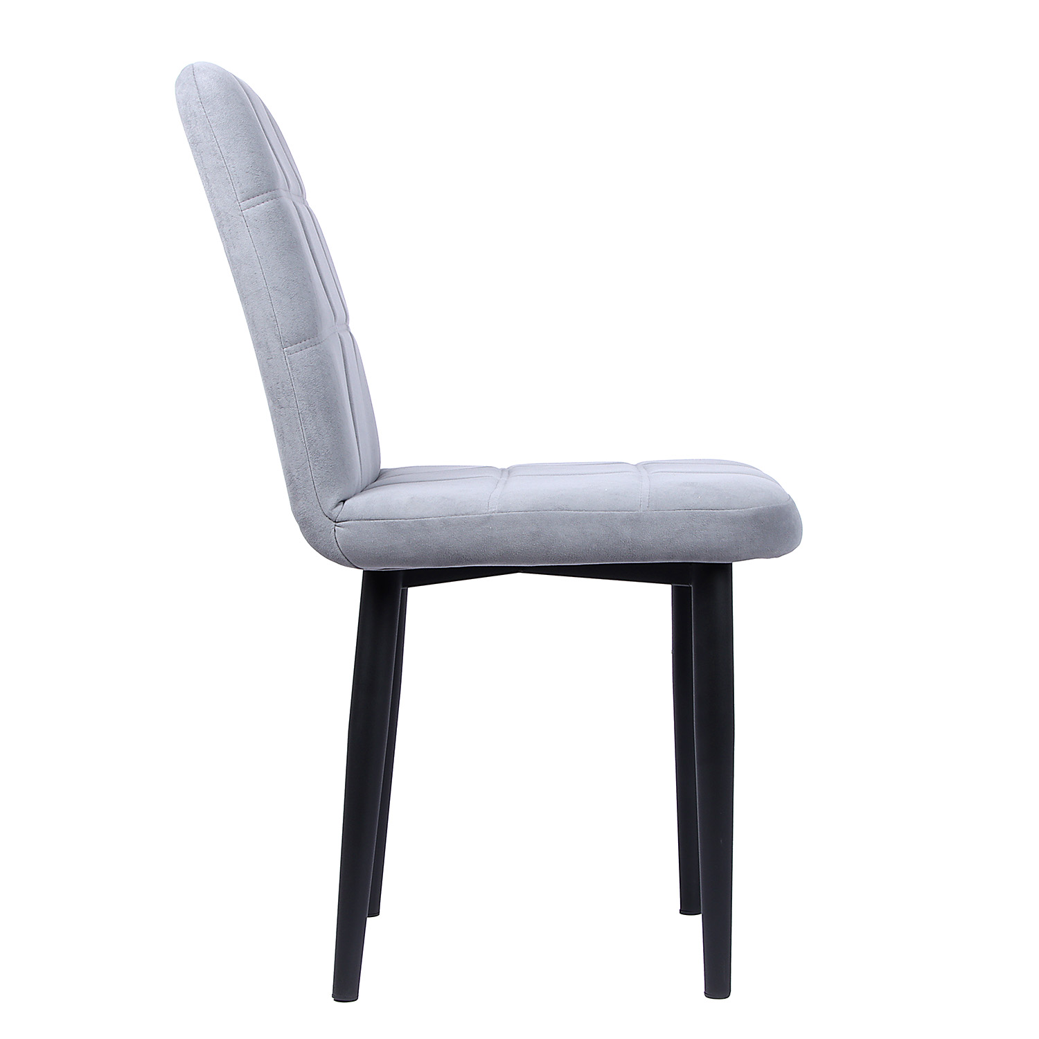 яяяСтул АВИНЬОН КАТАНИЯ Велюр Сильвер+металл.каркас Черный матовый аналог КТ527*4