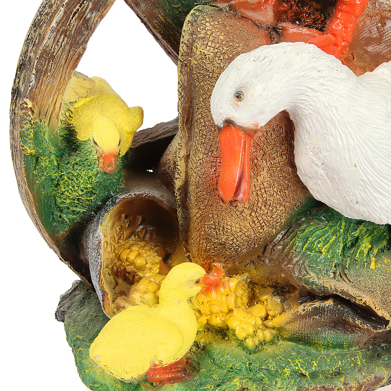 Садовая фигура "Гусиная семья на колесе" 41х30см 10322258