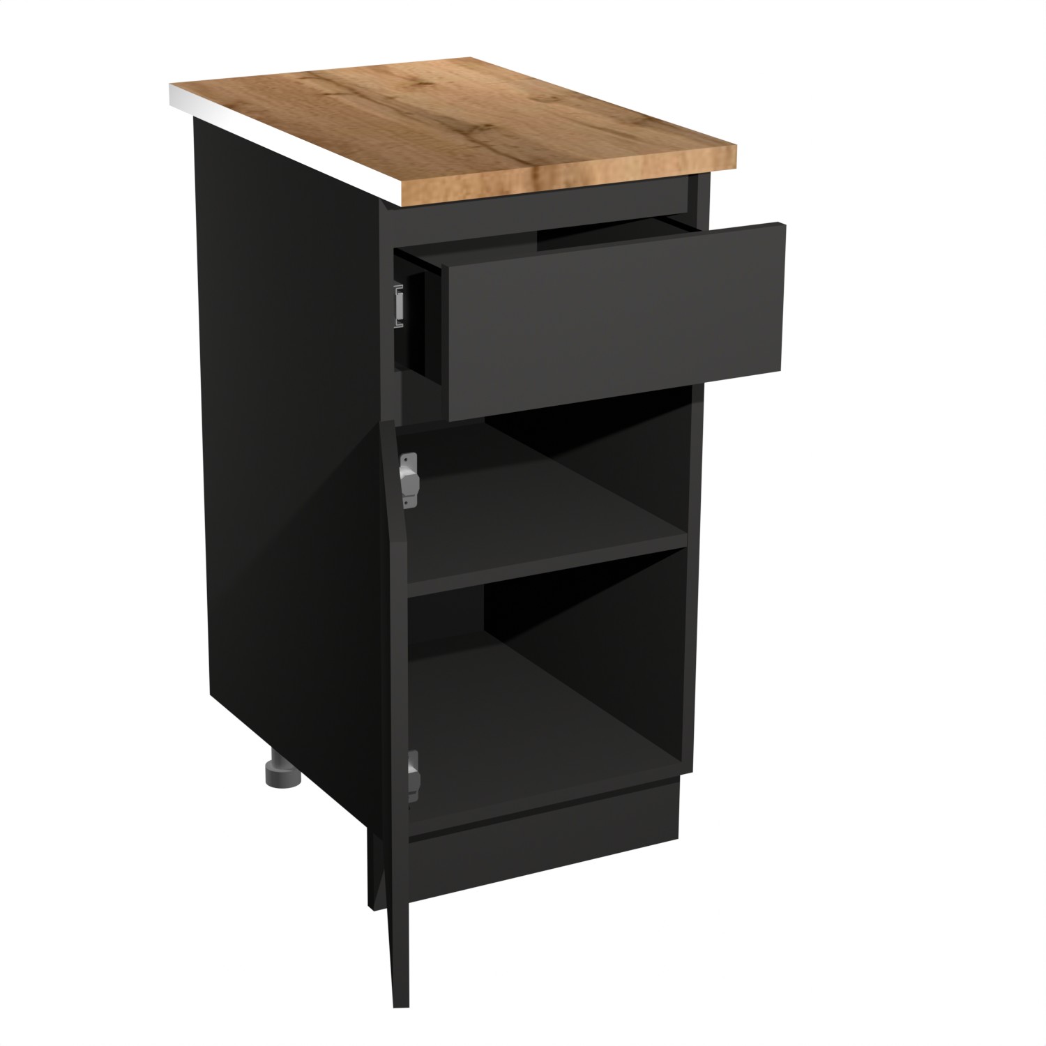 Шкаф напольный 400х850х600 мм BROZEX-WOOD Next, с дверцей, с ящиком, графит