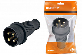 Вилка прямая КАУЧУК 3P+PE 32А 380В TDM SQ0612-0006 *1/10