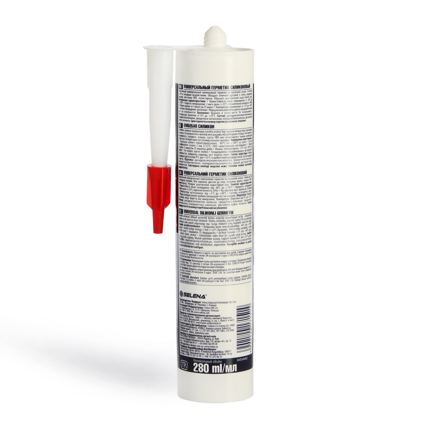 Герметик универсальный 280 мл TYTAN, силиконовый, белый