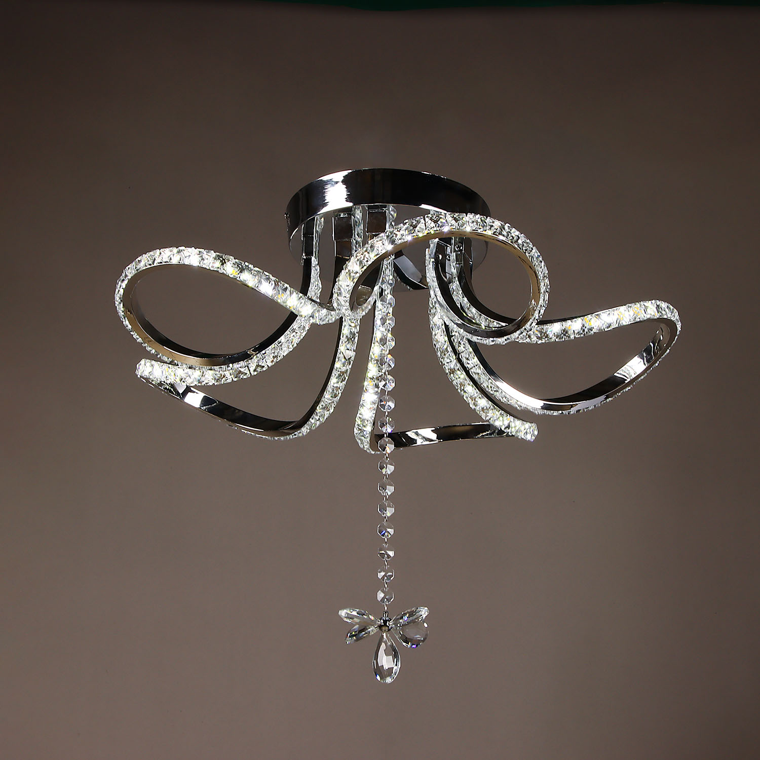 Светильник подвесной светодиодный 8897/130W Chrome 500 мм 3 реж., пульт S=16м2 VERNER LIGHTING *1