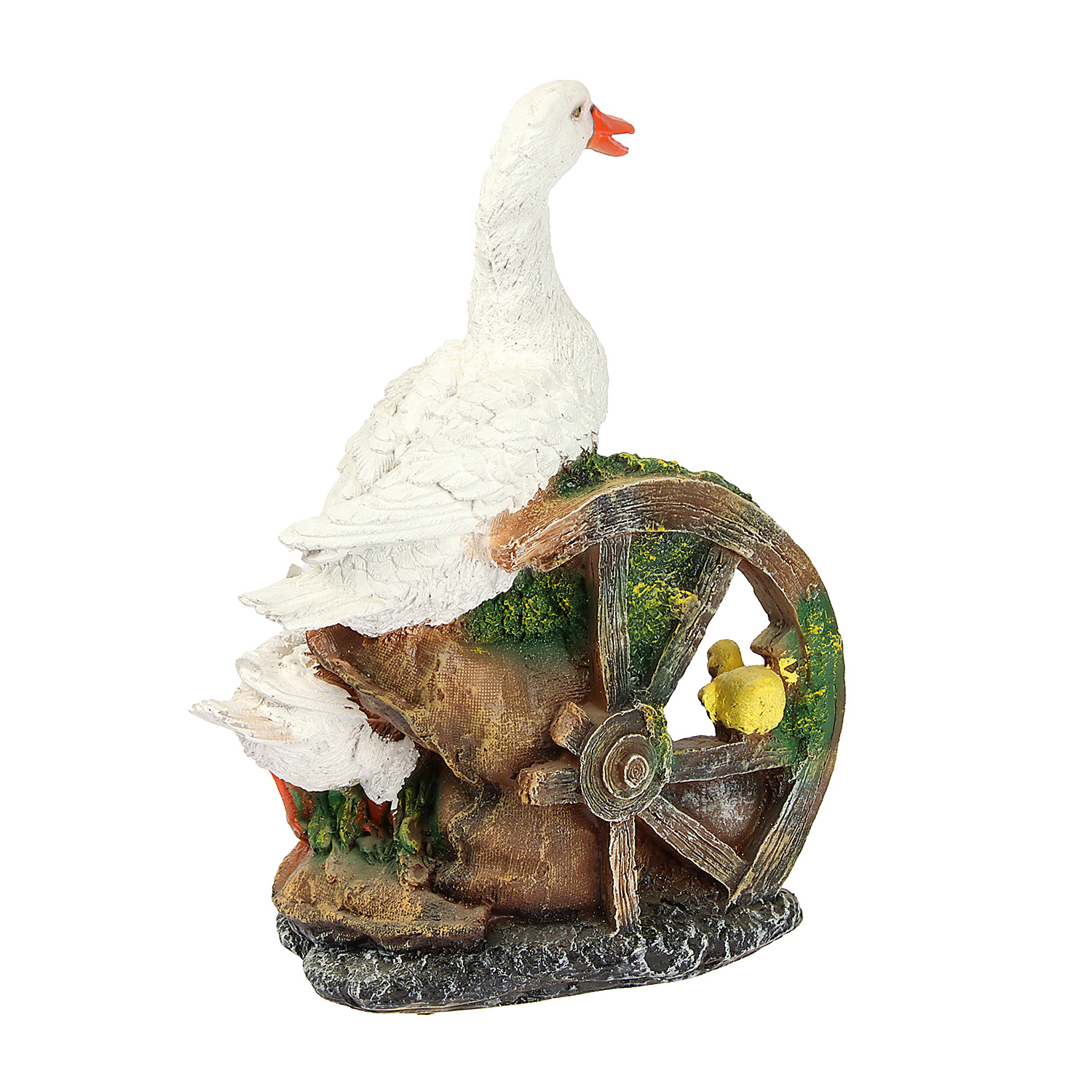 Садовая фигура "Гусиная семья на колесе" 41х30см 10322258