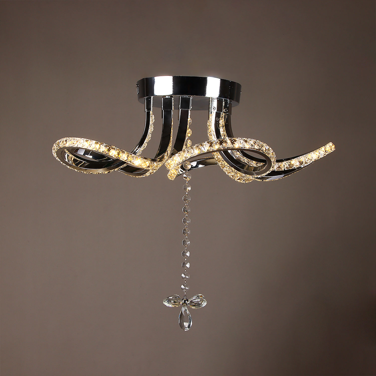 Светильник подвесной светодиодный 8897/130W Chrome 500 мм 3 реж., пульт S=16м2 VERNER LIGHTING *1