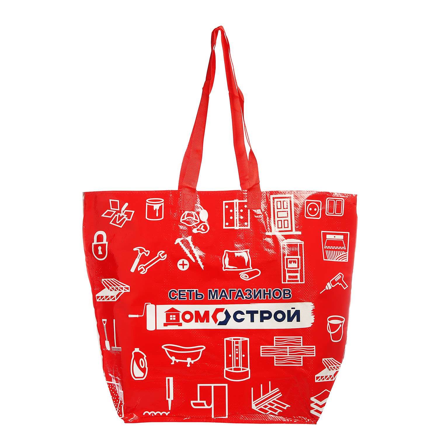 Сумка хозяйственная с ручками ДомоСтрой, полипропилен Сумка хозяйственная с ручками ДомоСтрой, полипропилен