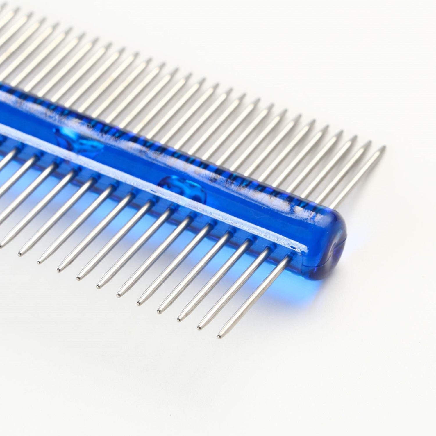 Расчёска для шерсти "Пузырьки" двухсторонняя, прозрачная, 19,5 х 5,6 см, синяя   7438020