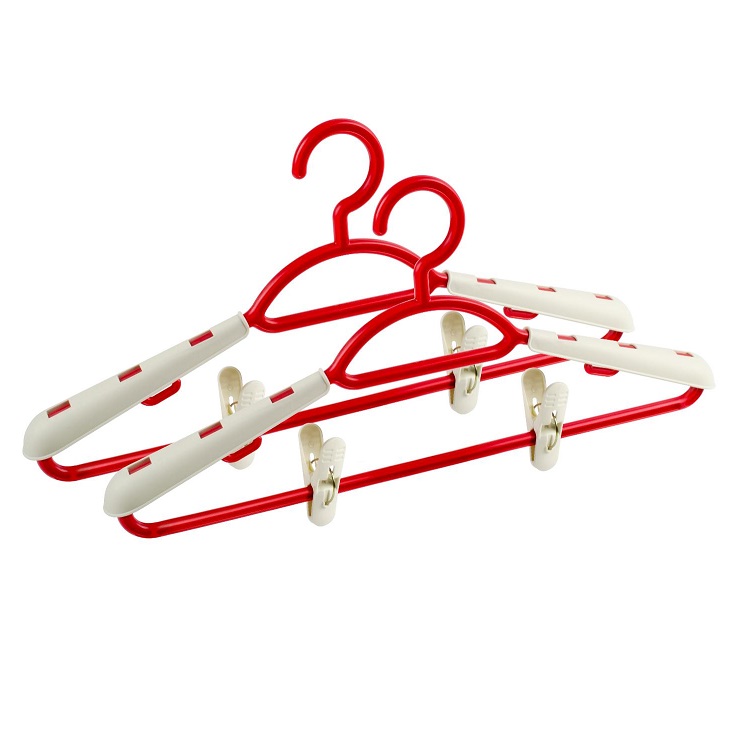 Плечики-вешалка для одежды пластм. НАБОР 2шт с ш.накл.,с держ.галст. р-р 48-54 С513Н ("Март.")*1/10