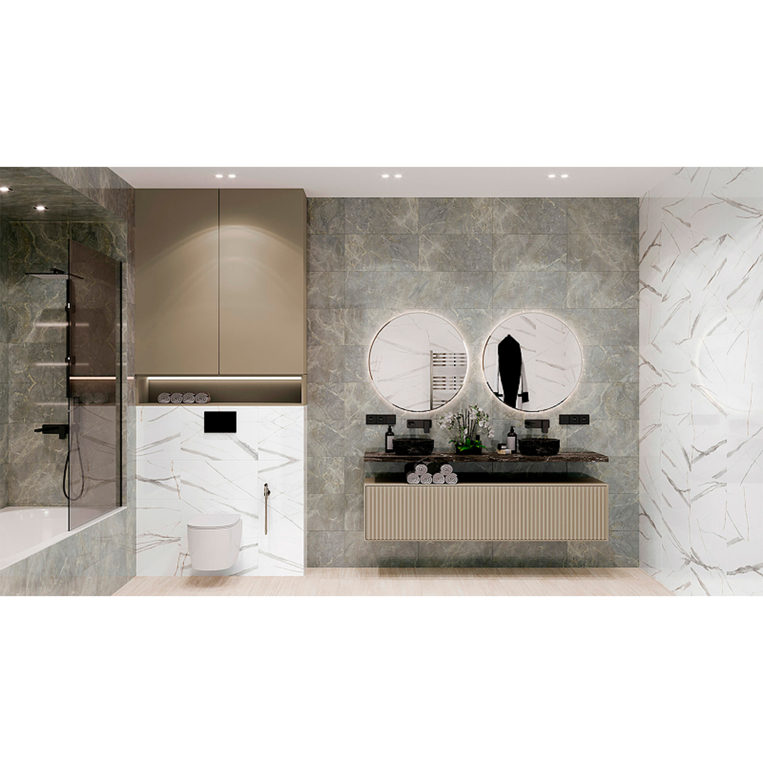 Плитка настенная Spring серая 300*600*9 GT198VG  Global tile *1,62кв.м/58,32