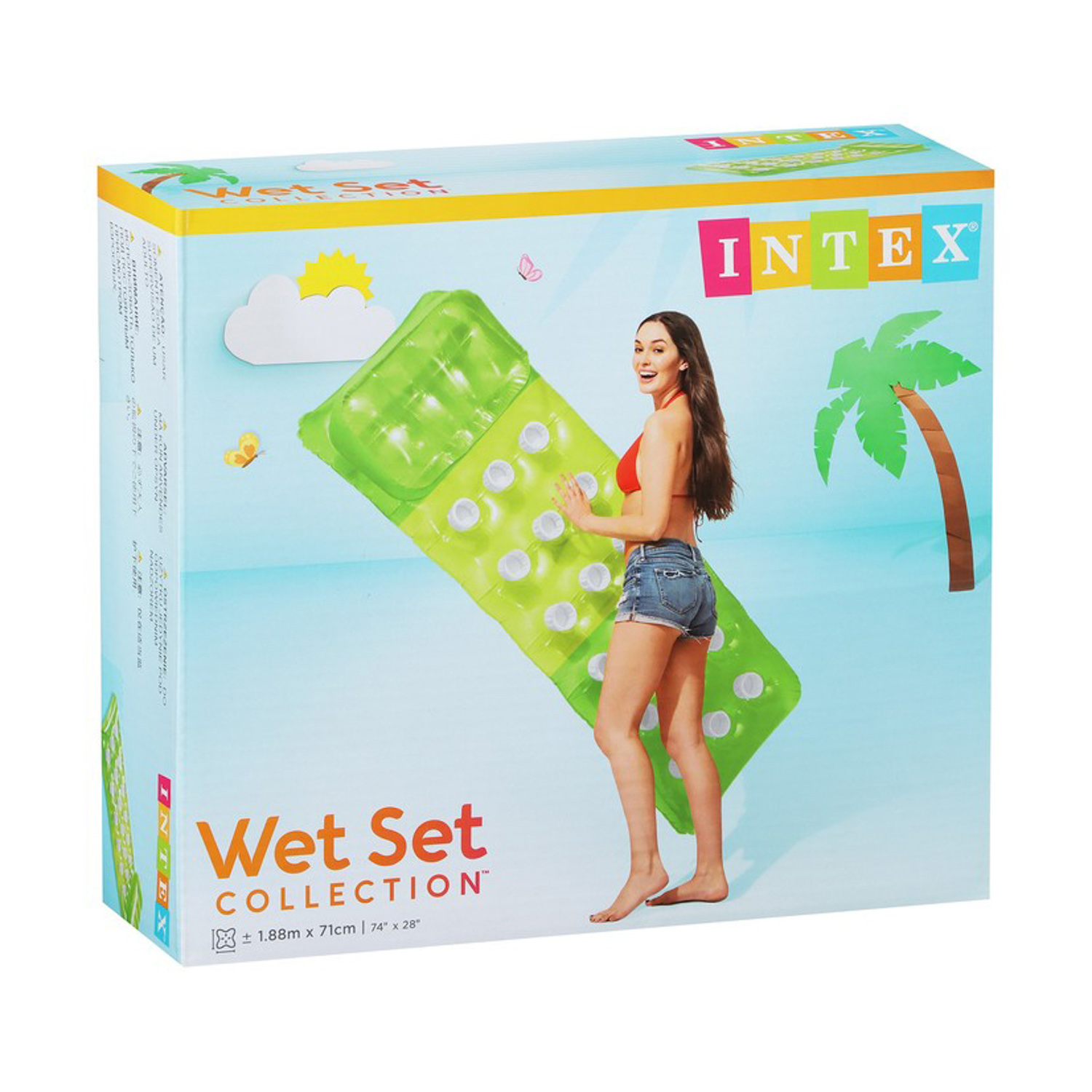 Матрас пляжный INTEX 18-Pocket Fashion, 188x71 см, цвет микс