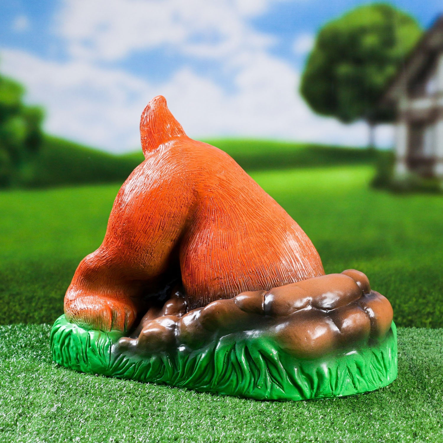 Садовая фигура "Собака ищет клад" оранжевая, 30см 9680253