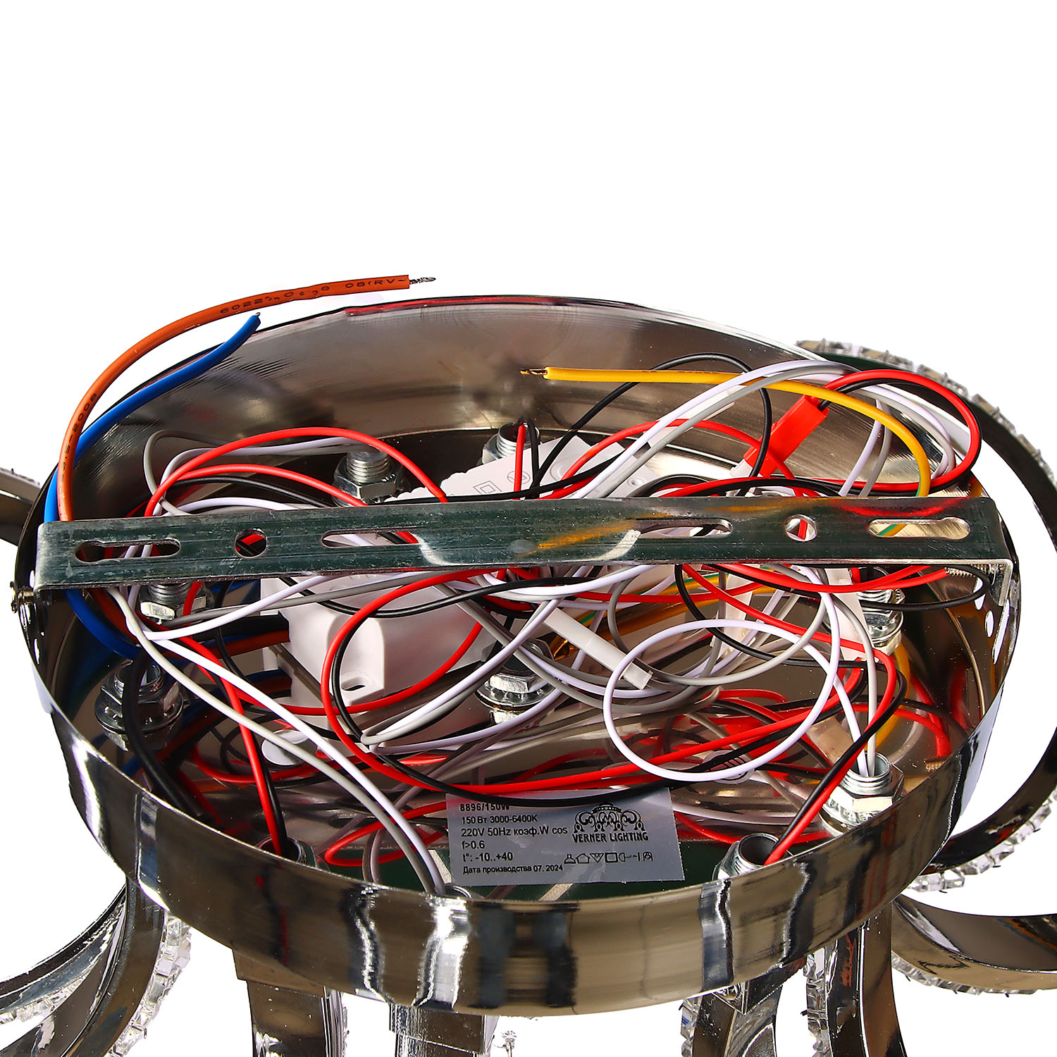 Светильник подвесной светодиодный 8897/130W Chrome 500 мм 3 реж., пульт S=16м2 VERNER LIGHTING *1