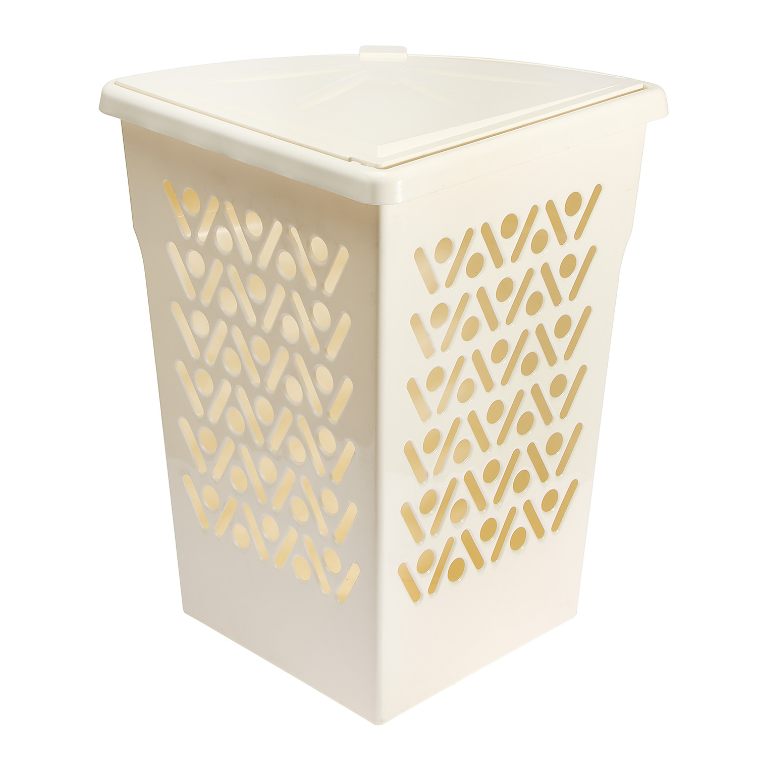 КОРЗИНА для белья 45л углов. с крышкой 38х38х55см арт.299