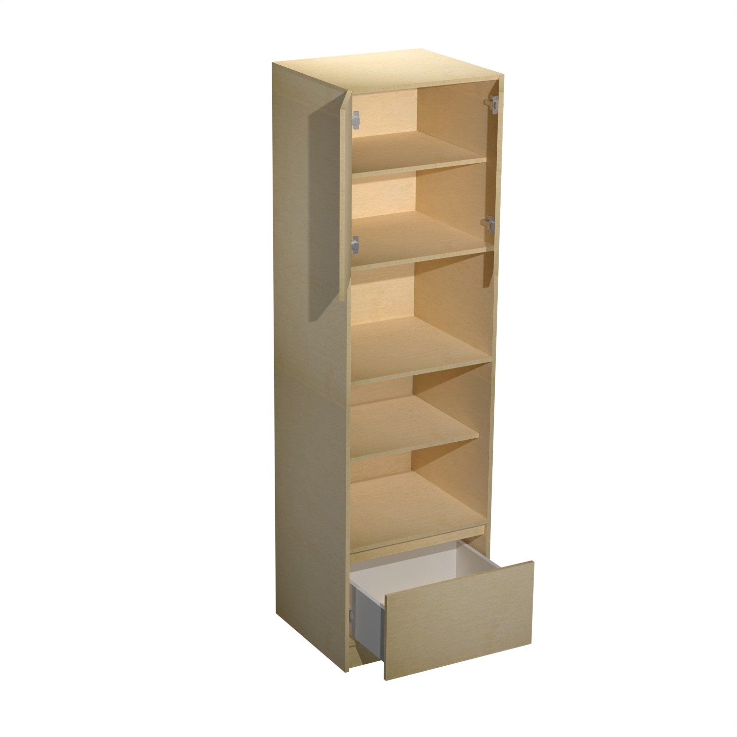 Пенал 600х2100х550 мм BROZEX-WOOD Melissa, для духового шкафа и СВЧ, белый / светло-бежевый