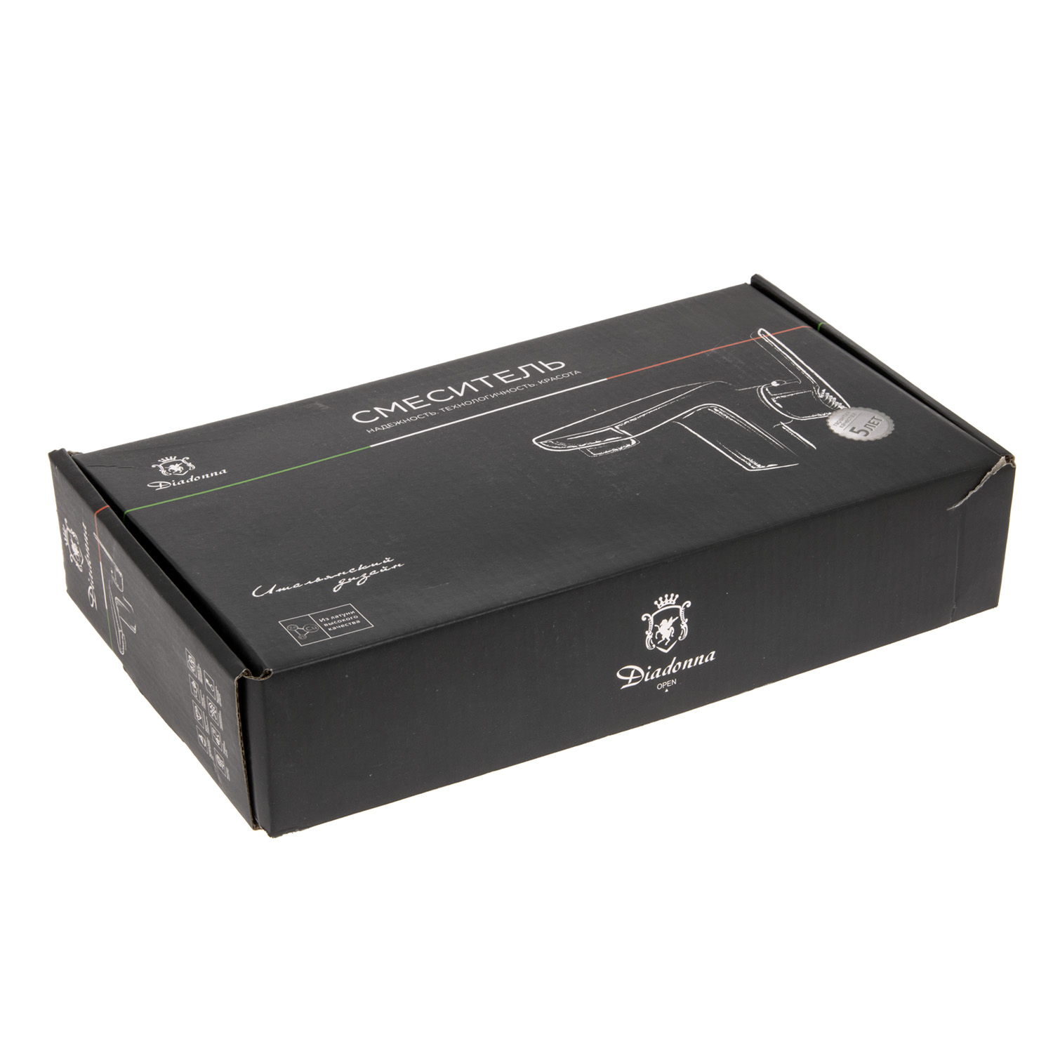 Смеситель для кухни Diadonna D137-41W гибкий излив, белый *1/10