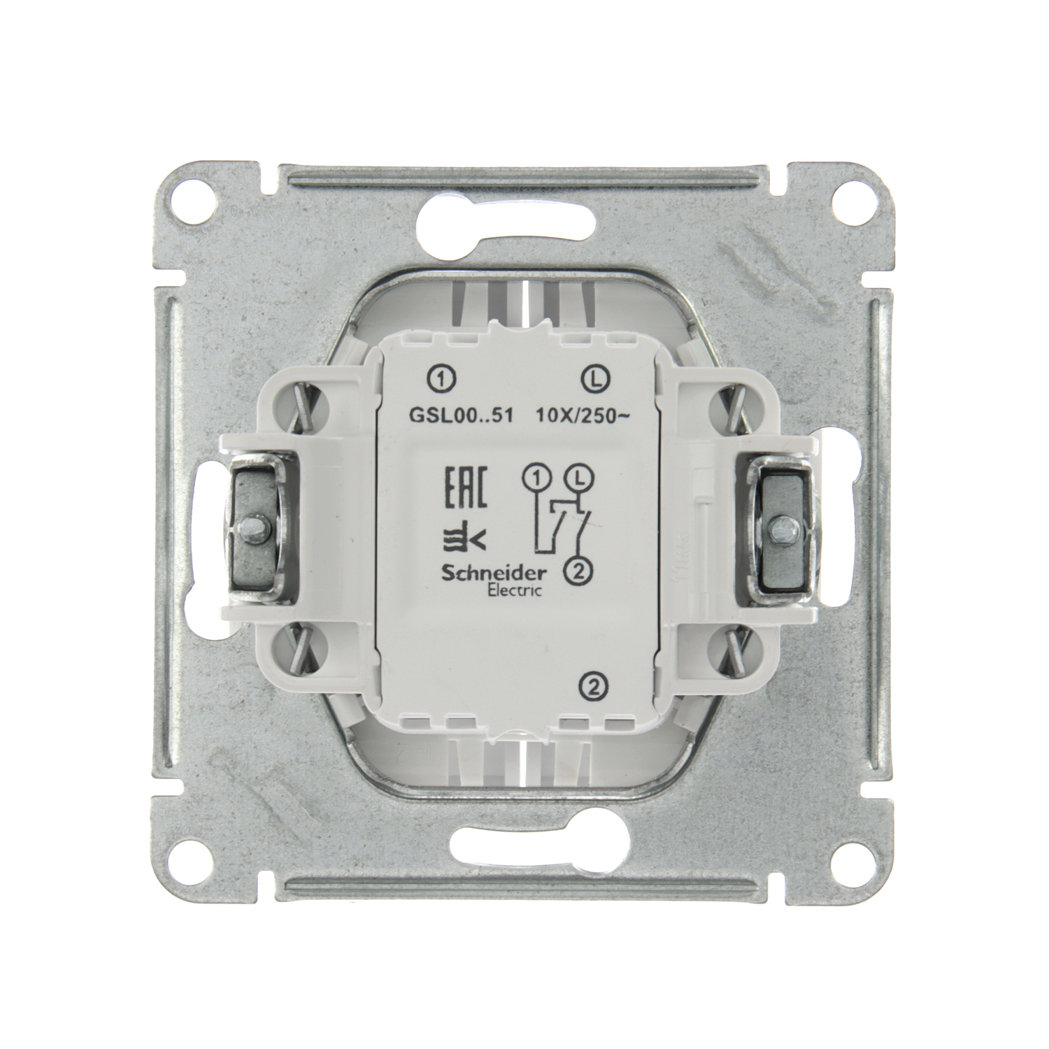 Механизм выключателя "Glossa" 2-кл. белый GSL000151 *1/20