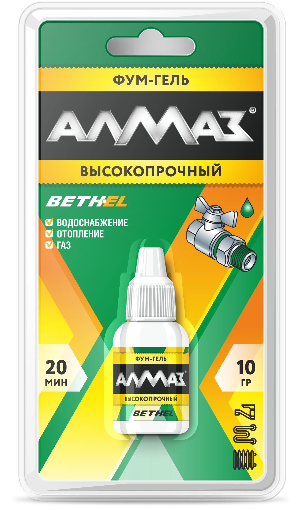 Фум-гель "Алмаз" Высокопрочный 10 г *10/60