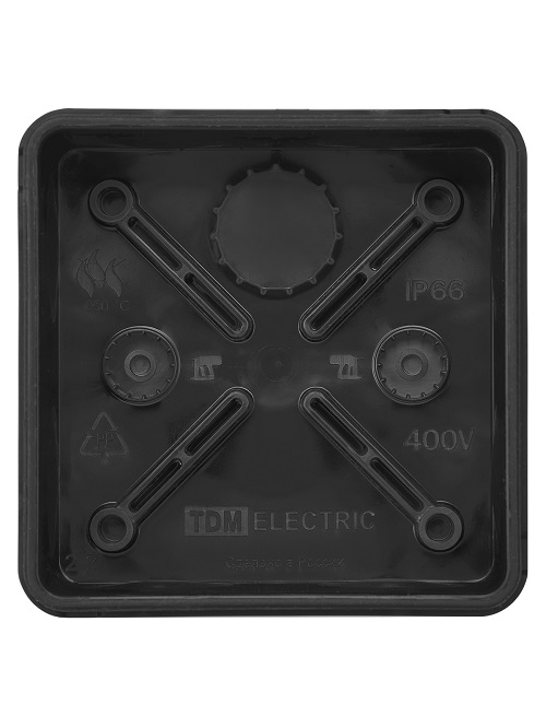 Коробка распаячная 8 вх. ОП 80х80х40мм 2-х комп.черная IP66 TDM SQ1401-2912 инд. штр-код *10/120