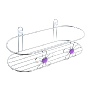 Полка д/ванной Delphinium "Цветок" 1-ая овальная, хром, на присосках 101158 *1/36