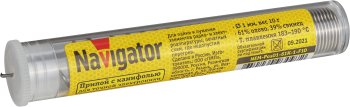 Припой с канифолью ПОС-61 колба 1 мм 10 гр Навигатор 93097 *1/500