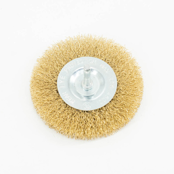 Щетка-крацовка "круглая" латунирован.круч.провол. 0,3мм 100мм для дрели арт.36702100 Bohrer*1/10/120