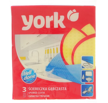 Салфетки для уборки целюлоза 17,5х15,5см 3шт 024010 "York" *1/25