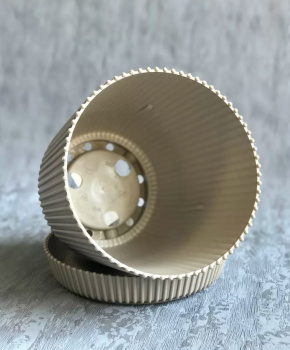 Кашпо пластм. "Gaufre" 1л d верха 115мм h115мм с поддоном Латте 801--42 (Tek.A.Tek) *1/40