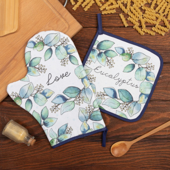 Набор прихваток Flower mood варежка-прихватка 20х28см, прихватка 19х19см 100% хлопок  Этель *1 *