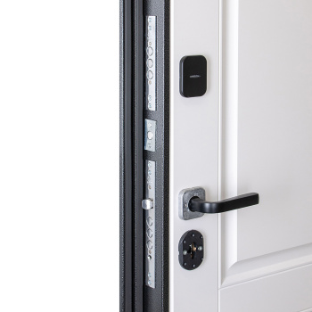 Дверь входная 2050х860х90 мм Дверной континент Брест, левая, серебристый антик/белый Дверь входная 2050х860х90 мм Дверной континент Брест, левая, серебристый антик/белый