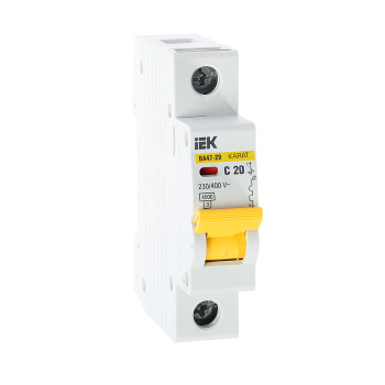Авт.выкл. IEK ВА47-29 20А/1П 4,5кА х-ка С MVA20-1-020-C *12/144