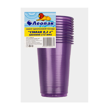 Одноразовый набор стакан 0,2л 12шт Радуга *1/80 Одноразовый набор стакан 0,2л 12шт Радуга *1/80