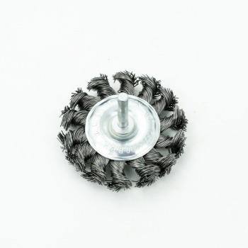 Щетка-крацовка "круглая" витая жесткая проволока 0,5мм 75мм для дрели арт.36703075 Bohrer *1/10/120