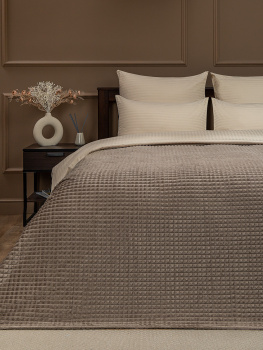 Плед 150*200см фланель жаккард кубики коричневый YLS FNQL CO 020/1520 NC Absolute *1