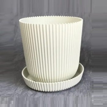 Кашпо пластм. "Gaufre" 1л d верха 115мм h115мм с поддоном Латте 801--42 (Tek.A.Tek) *1/40