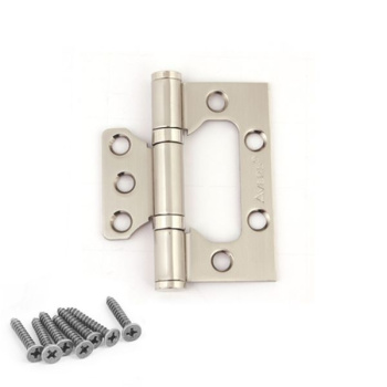 Петля без врезки 75*63*2,5мм НИКЕЛЬ матовый NIS (комплект 2шт.) AVERS *1/12/72 Петля без врезки 75*63*2,5мм НИКЕЛЬ матовый NIS (комплект 2шт.) AVERS *1/12/72