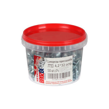 Саморезы прессшайба BROZEX ВЕДРО 4,2*32 остр. (500шт) *6 Саморезы прессшайба BROZEX ВЕДРО 4,2*32 остр. (500шт) *6