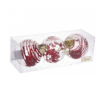 Набор новогодних шаров "Dream", диаметр 8 см, 3 шт., рубин