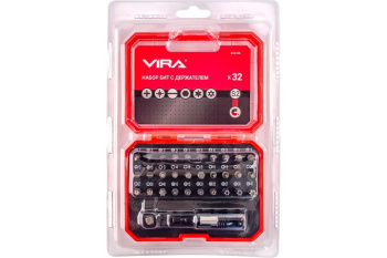 Набор бит 25мм PH/PZ/SL/T(ТН)/HEX (32шт) магнитный адаптер хвостовик1/4" (554106) VIRA *1/6/24 Набор бит 25мм PH/PZ/SL/T(ТН)/HEX (32шт) магнитный адаптер хвостовик1/4" (554106) VIRA *1/6/24