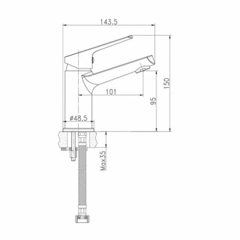 Смеситель для умывальника Cersanit FLAVIS 63034 *1/10 Смеситель для умывальника Cersanit FLAVIS 63034 *1/10