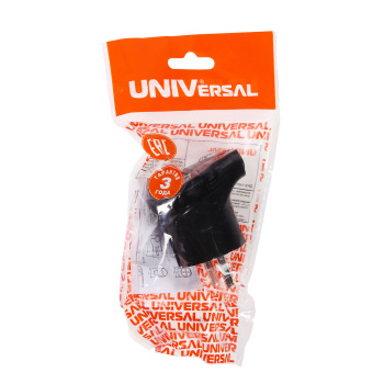 Вилка штепсельная черная угловая з/к  В16-0105 *10/30/300