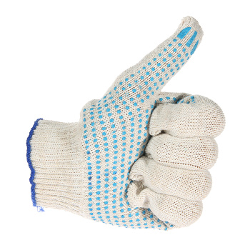 Перчатки ХБ с ПВХ НАБОР 10 пар: 10кл 4 нит 400гр, бел/син (арт.482 Р) Ladoni *1/50 Перчатки ХБ с ПВХ НАБОР 10 пар: 10кл 4 нит 400гр, бел/син (арт.482 Р) Ladoni *1/50